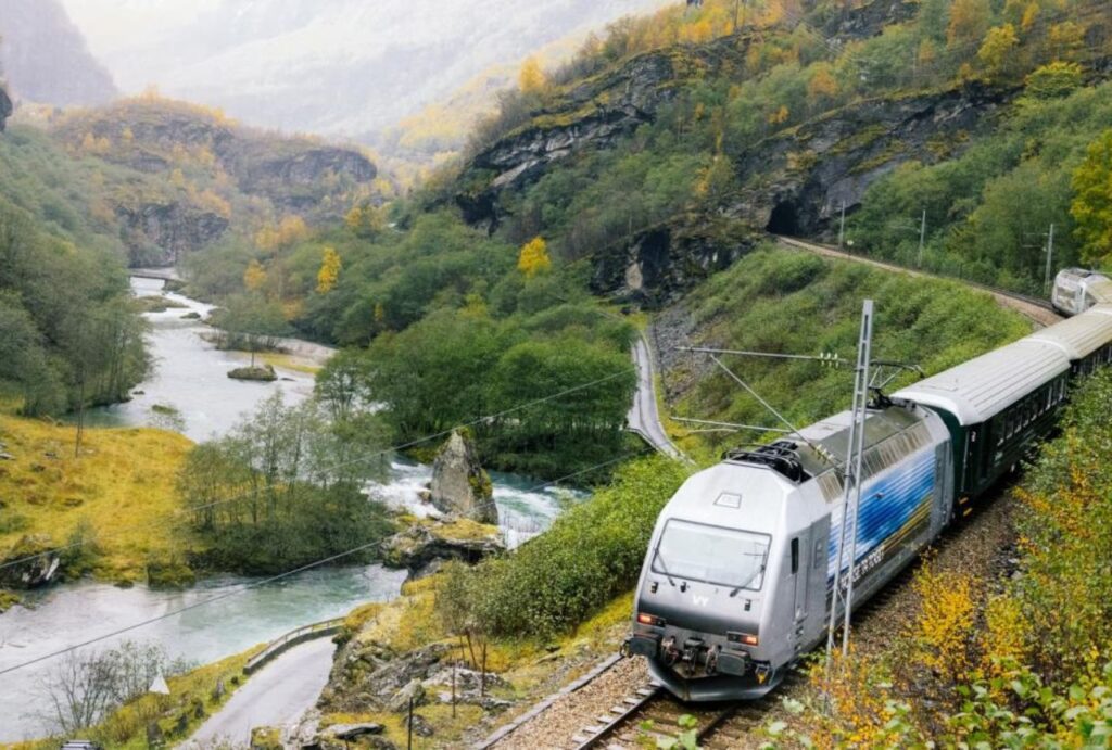 Experience the breathtaking views on the famous Flåmsbana train ride